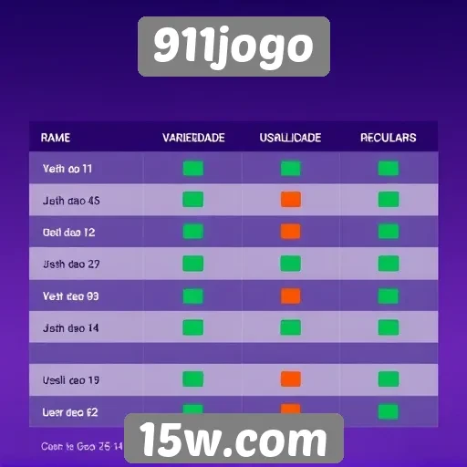 Comparação de 911jogo com outros sites de jogos